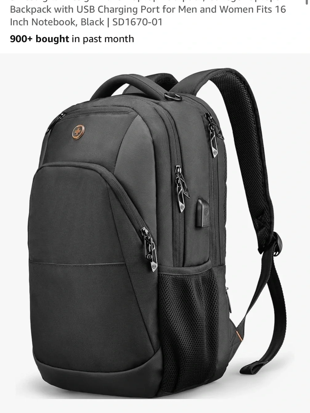 SwissGear Black Everyday Compact Backpack